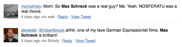 Tweets zu "Max Schreck", Juni 2010