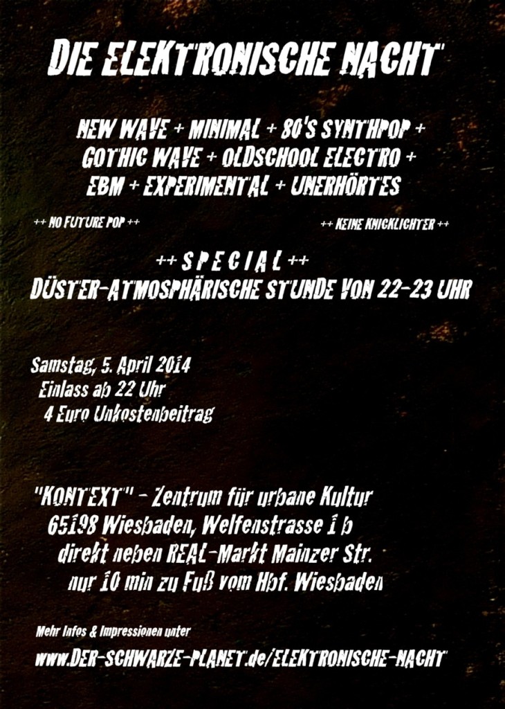 Flyer "Die Elektronische Nacht" 2014 - Back