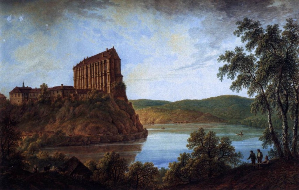 Schloss Plumlov - gezeichnet von Ferdinand Runk, 1825