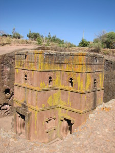 Eine der faszinierenden Felsenkirchen von Lalibela / Äthiopien