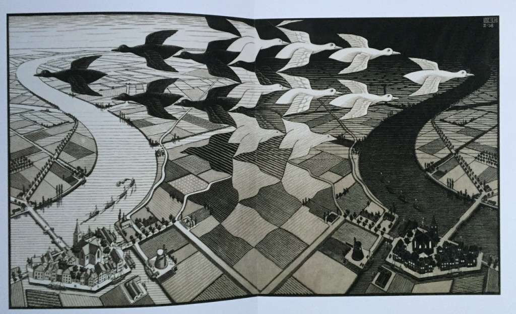 Tag und Nacht, 1938, Holzschnitt - M.C. Escher